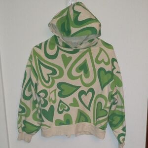 Zara Valentine's Day Hearts Love Sweatshirt Hoodie Size 11-12